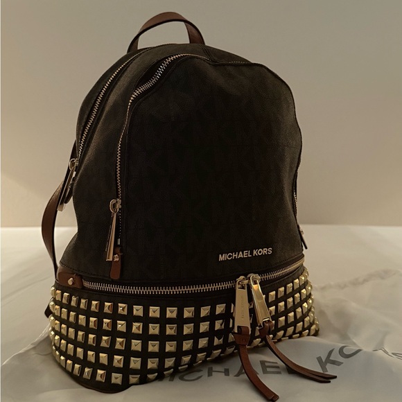 Michael Kors Brown Studded Backpack